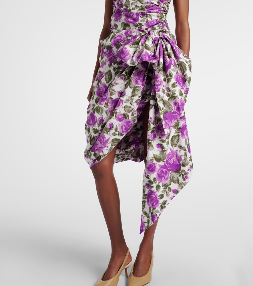  Chloe Chloã© Ruched Asymmetric Cotton Minidress 