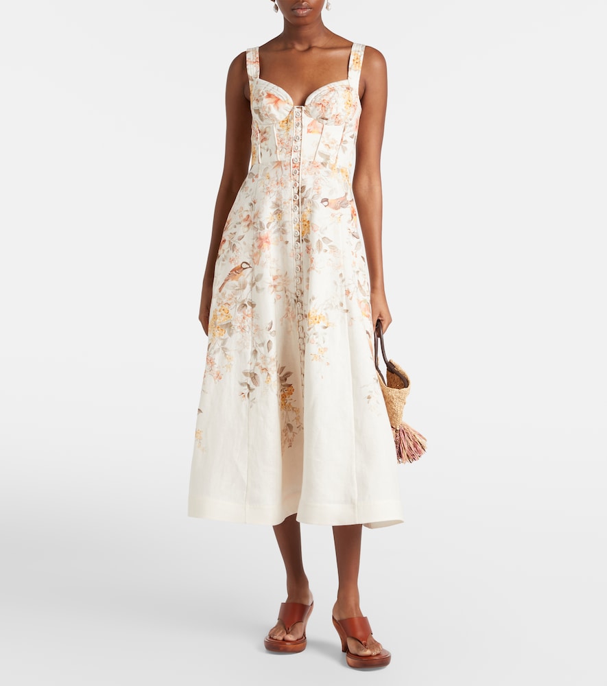 Zimmermann Luna printed linen midi dress