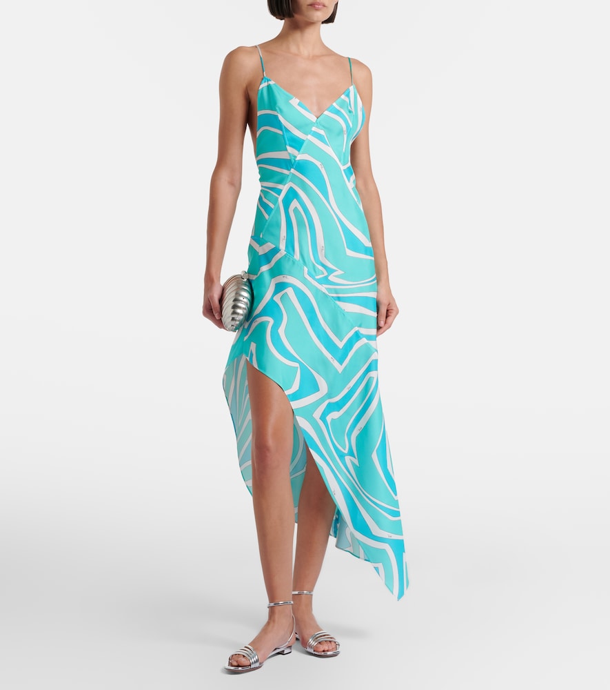  Pucci Pucci Labirinto Silk Twill Midi Dress 