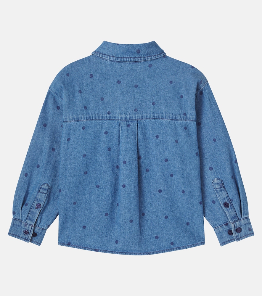  Mini Rodini Mini Rodini Embroidered Polka-dot Denim Shirt 