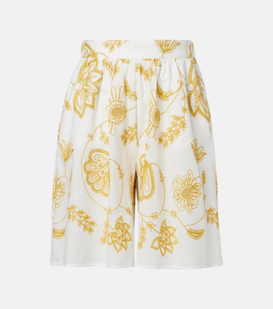Eres Chandra embroidered cotton-blend Bermuda shorts