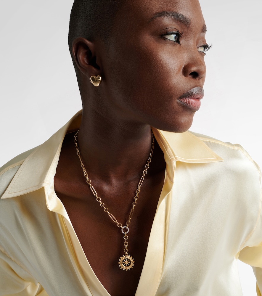  Foundrae Foundrae Collar Internal Compass Small De Oro De 18 ct Con Diamantes 