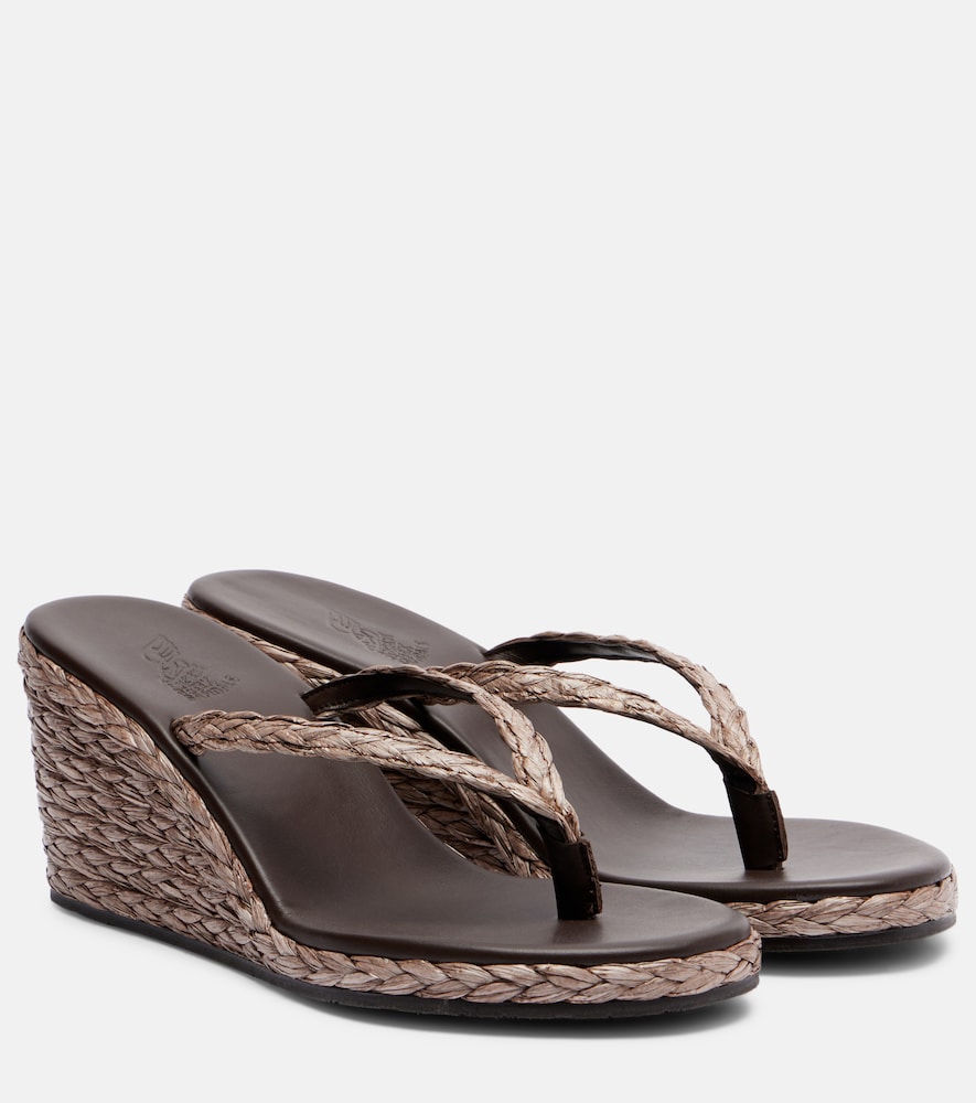 Ancient Greek Sandals Etheria raffia wedge thong sandals