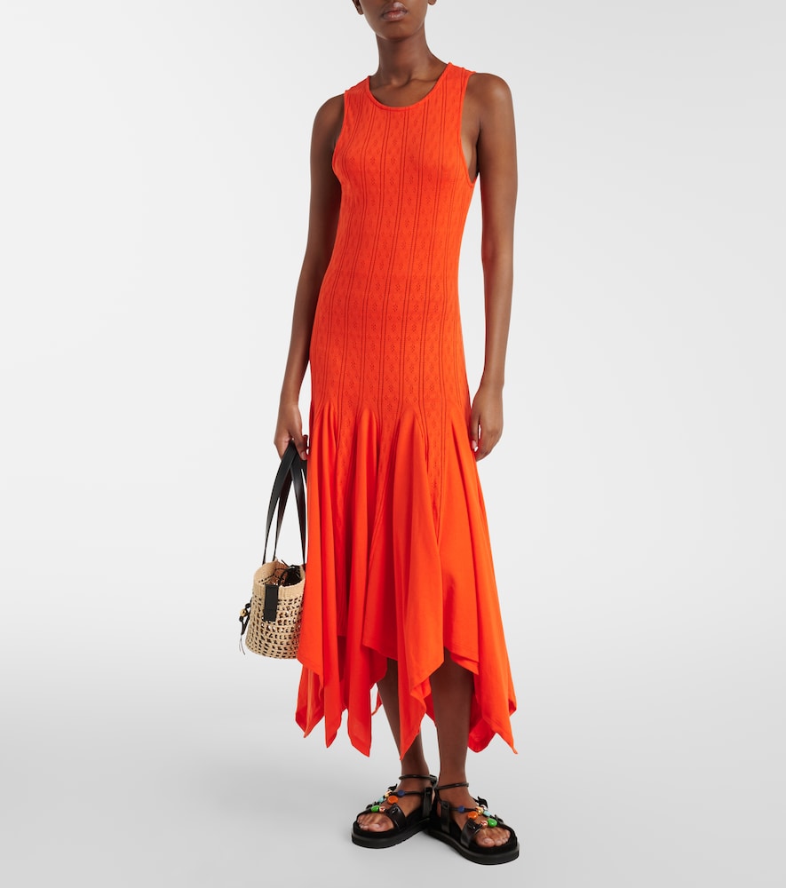 Paula'S Ibiza Pointelle Cotton Jersey Maxi Dress