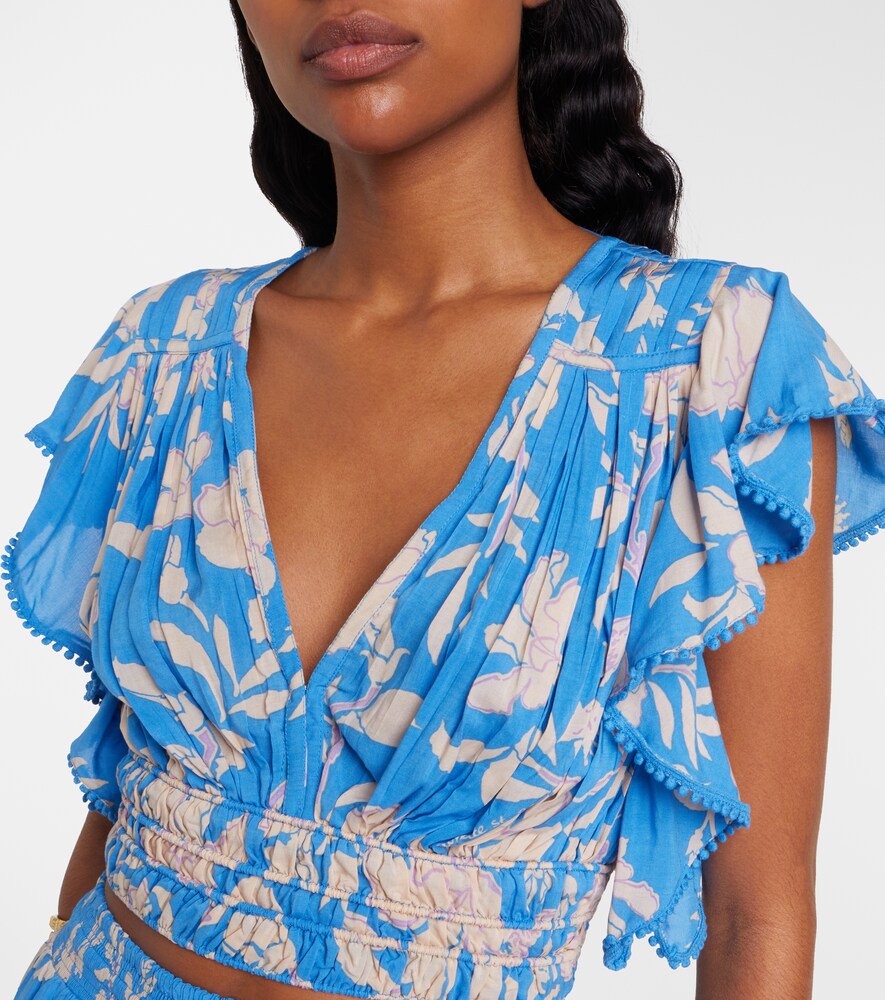  Poupette St Barth Poupette St Barth Pearl Floral Crop Top 