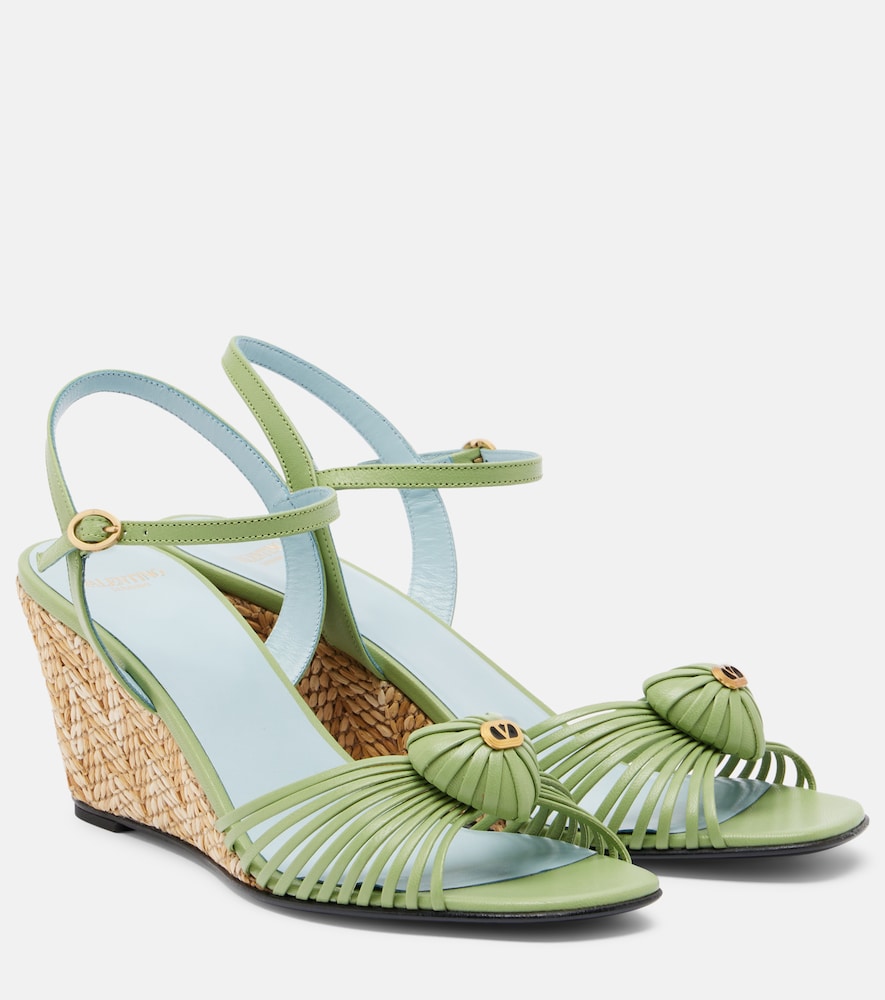 Wedge-Sandalen Cœur Royal aus Leder