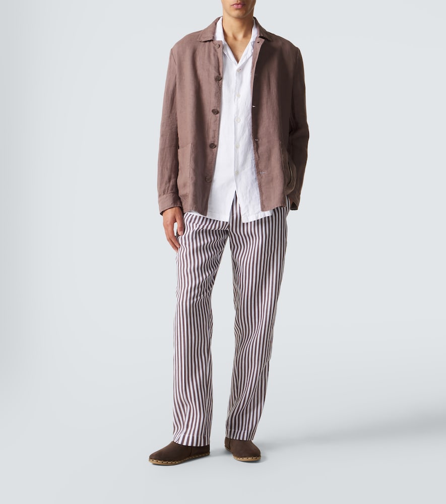  Fedeli Fedeli Striped Linen Straight Pants 