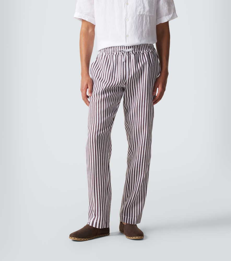  Fedeli Fedeli Striped Linen Straight Pants 