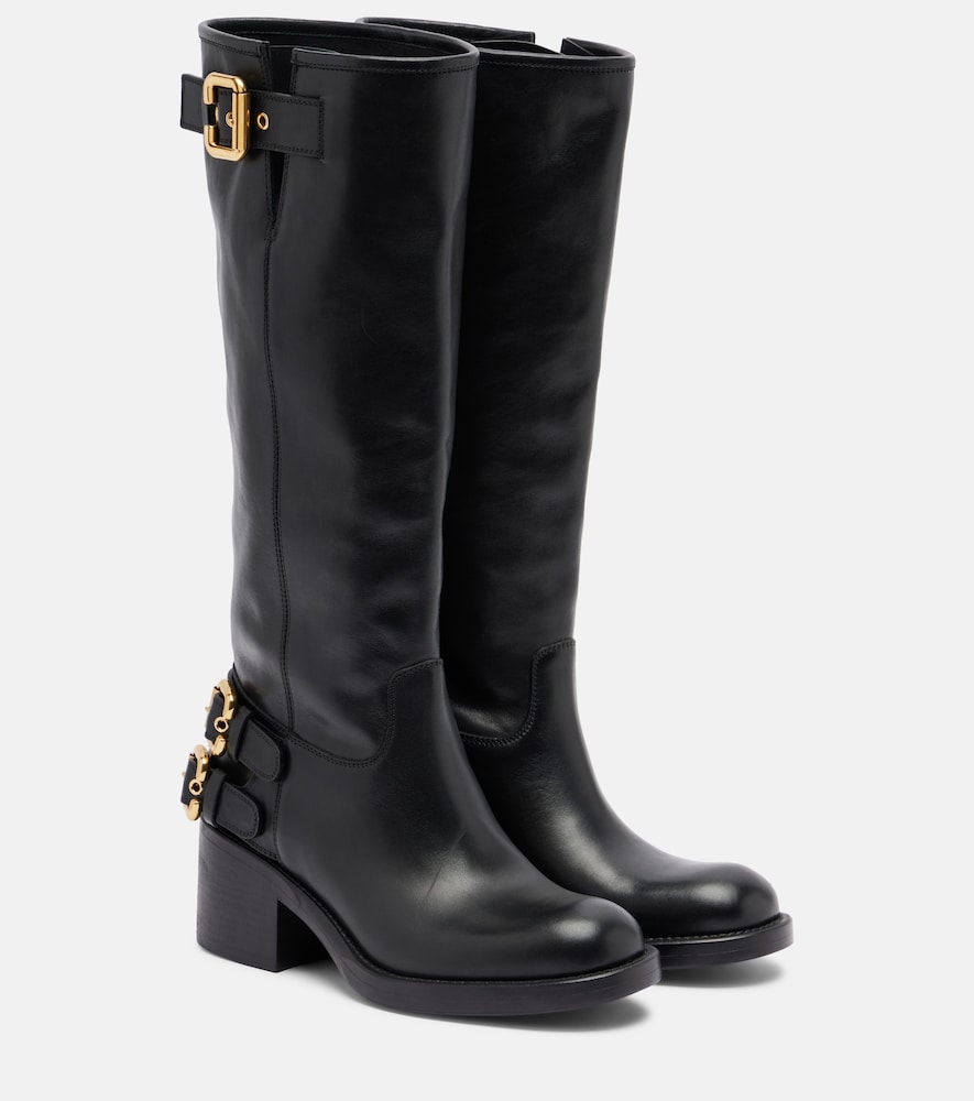 Chloe Women's Black Dakota Leather Biker Boots UK Size 6 - Mytheresa