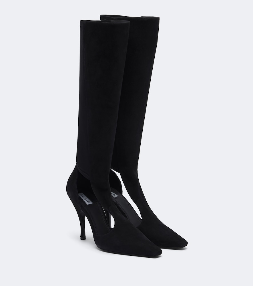 Alaïa Alaïa Cut-out suede knee-high boots