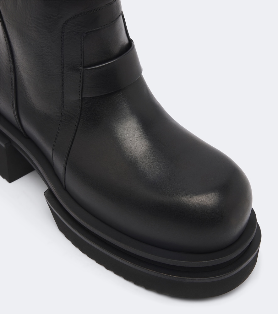 Leather Mid-Calf Boots