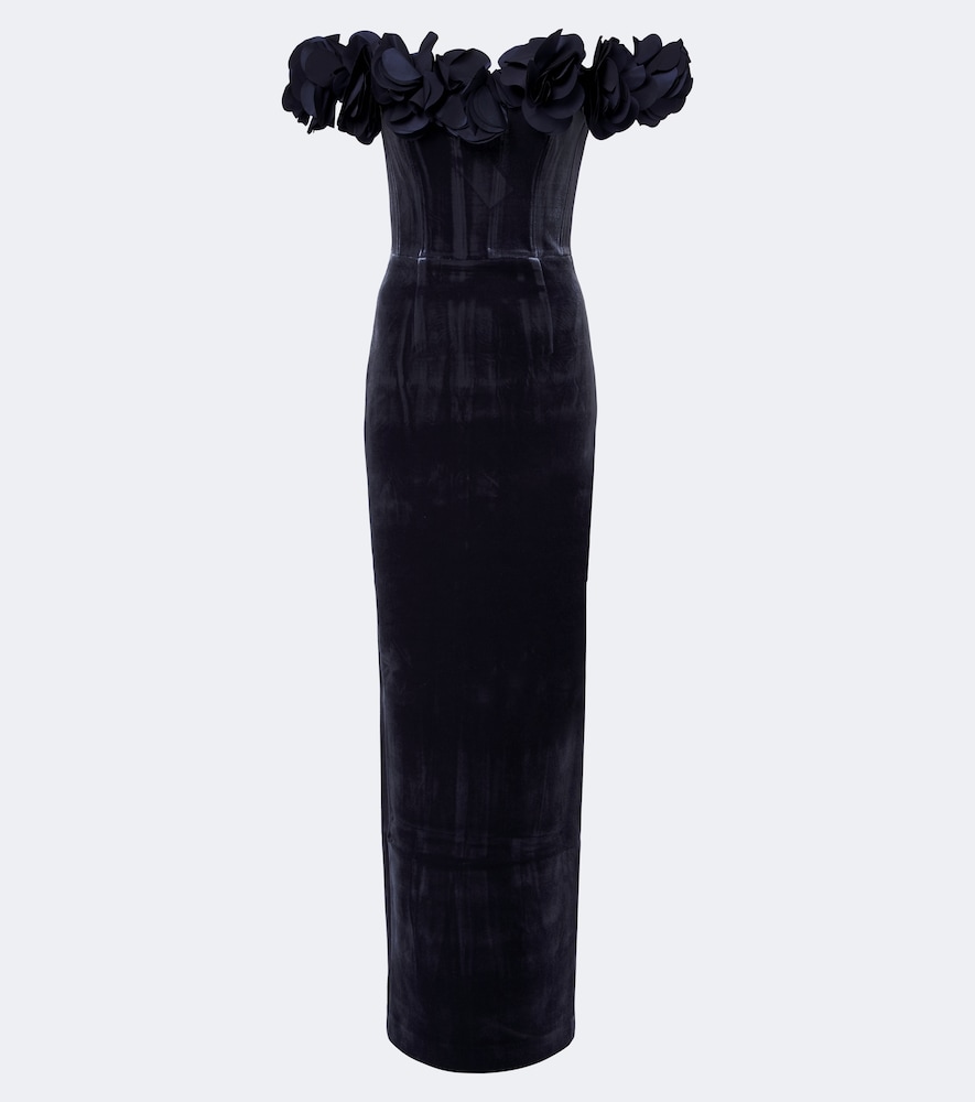 Bustier-Robe Rosette aus Samt