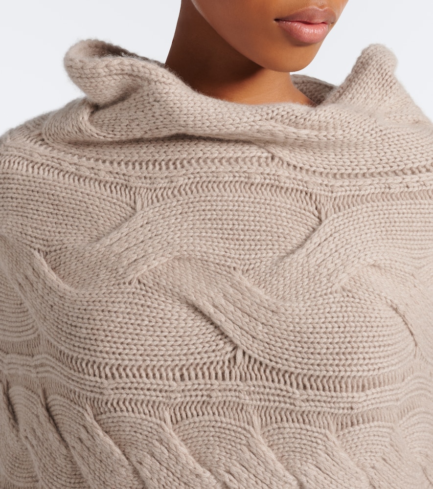 Cable-Knit Cashmere Poncho