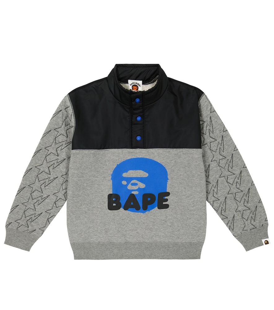 Bape Printed Cotton-blend Sweatshirt In Gray