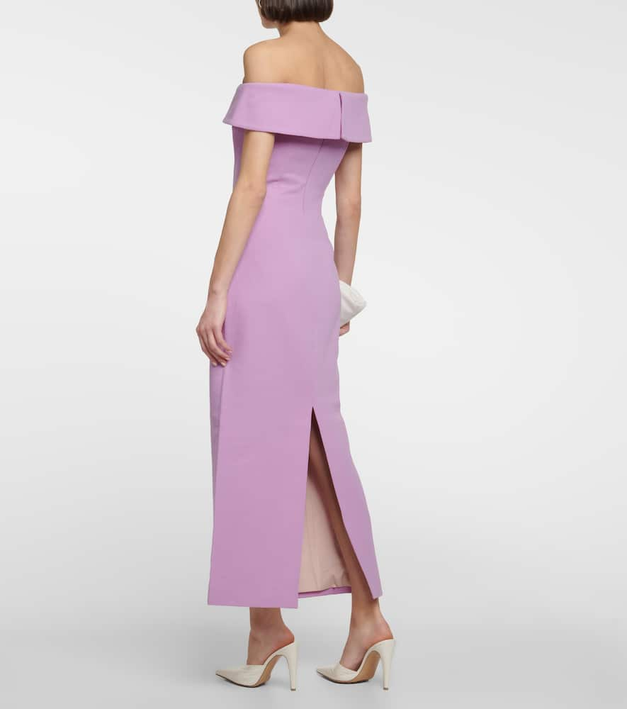 Shop Emilia Wickstead Sandra Wool Maxi Dress In Lavender