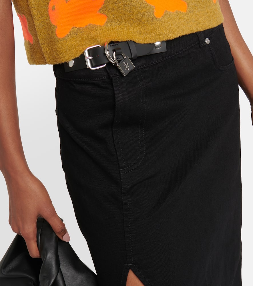 Shop Jw Anderson Asymmetric Denim Maxi Skirt In Blue