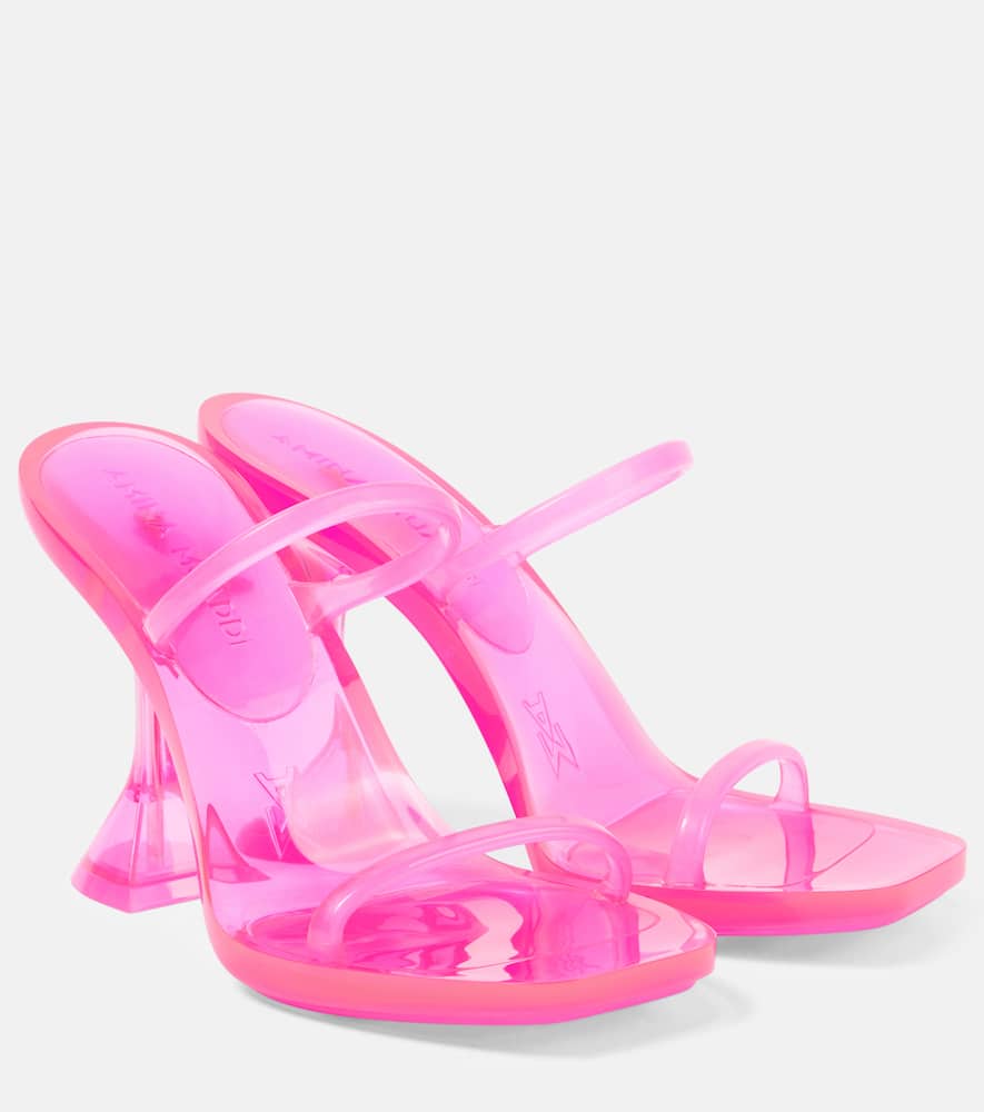 Shop Amina Muaddi Brito Pvc Mules In Pink