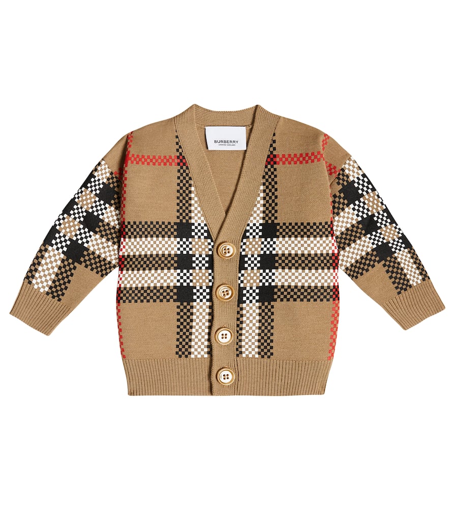 Burberry Kids Baby Burberry Check wool-blend cardigan