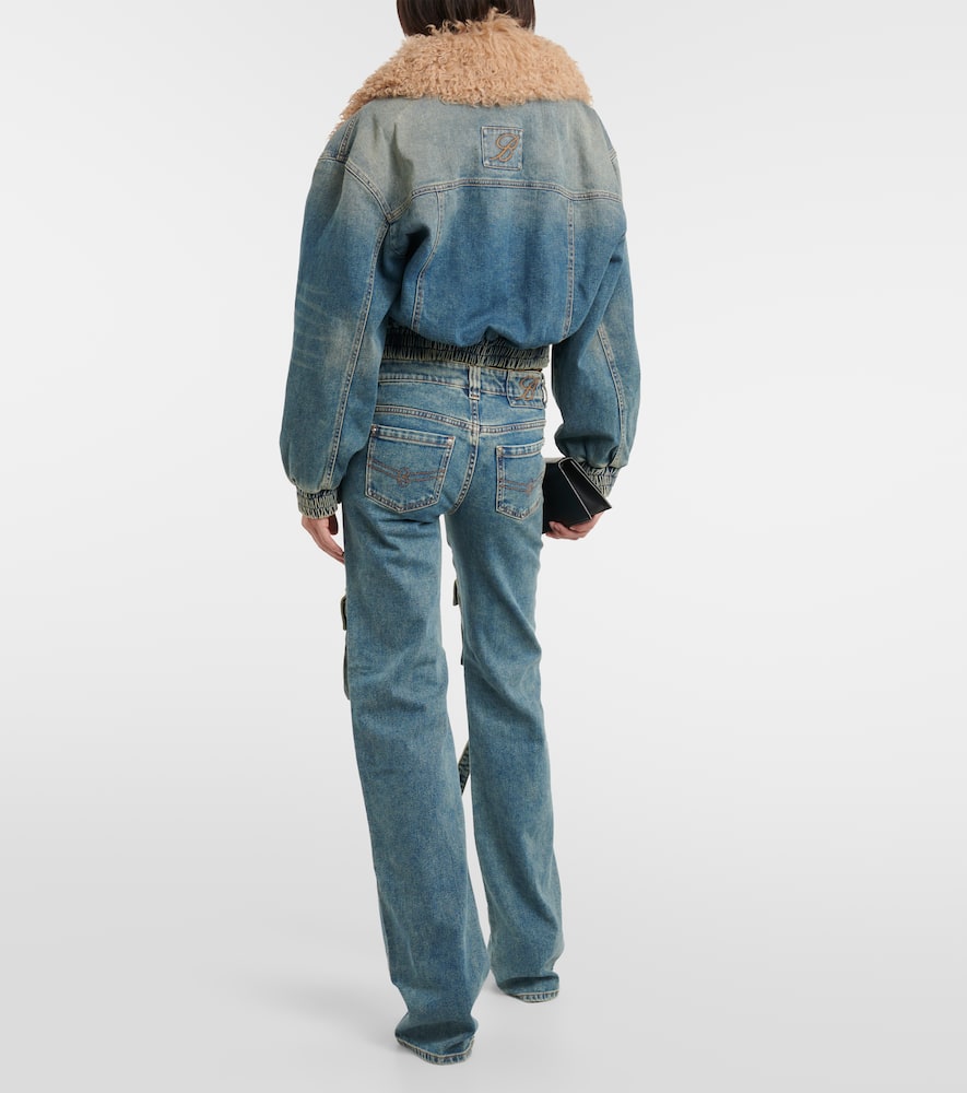 Blumarine Straight-leg Cargo Jeans In Blue