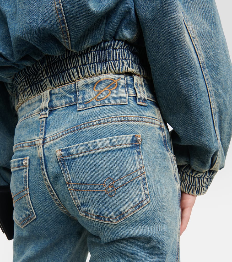 Blumarine Straight-leg Cargo Jeans In Blue