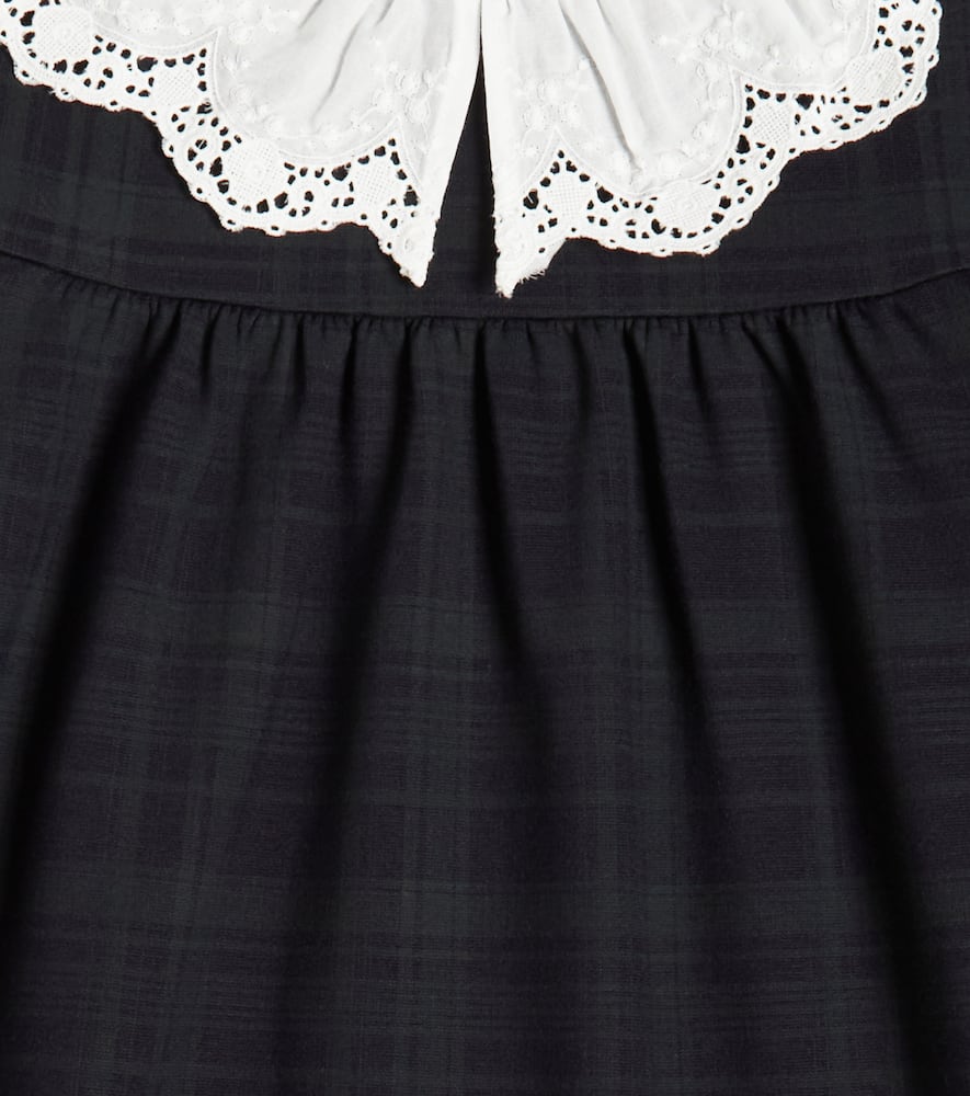 Tartine Et Chocolat Checked Ruffle-trimmed Dress In Blue