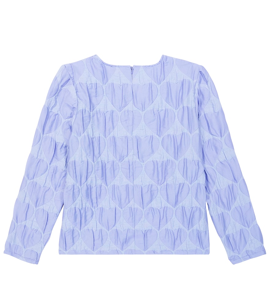 Caroline Bosmans Heart Sweater In Purple