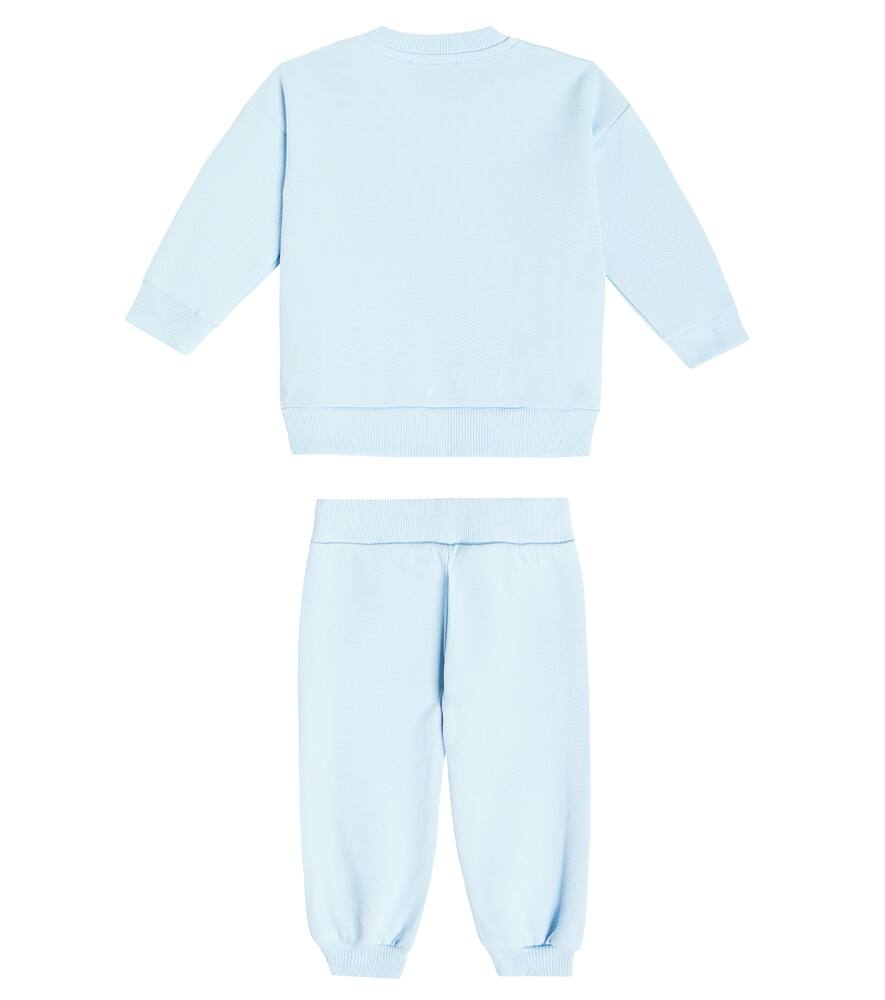 Shop Moschino Baby Printed Cotton Jersey Tracksuit In Blue