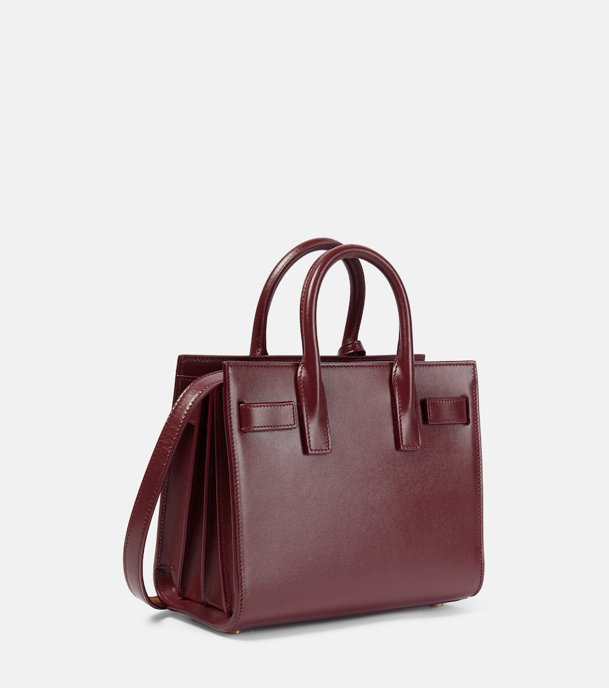 Saint Laurent Sac De Jour Nano Leather Tote Bag In Red