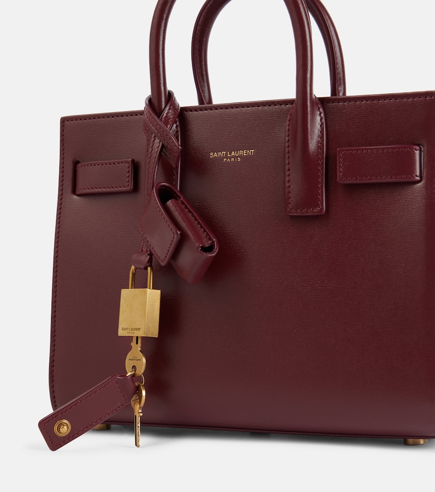 Saint Laurent Sac De Jour Nano Leather Tote Bag In Red