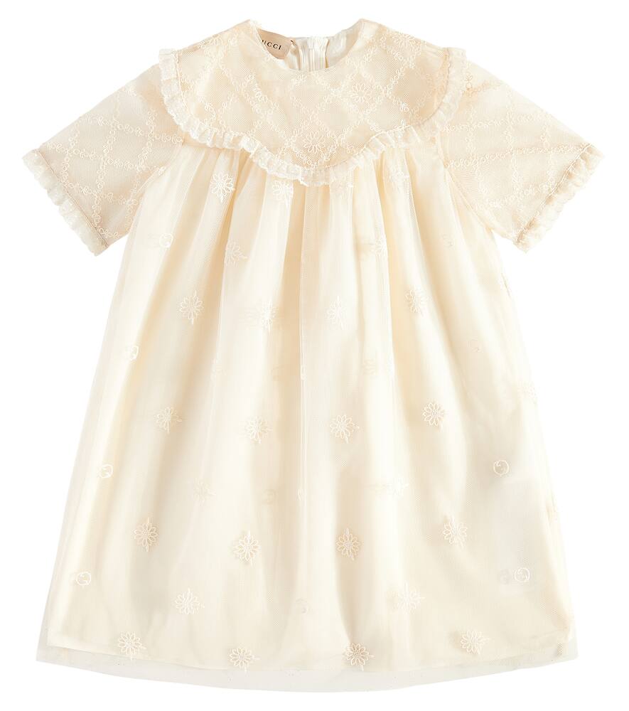 Gucci Kids Baby embroidered tulle dress