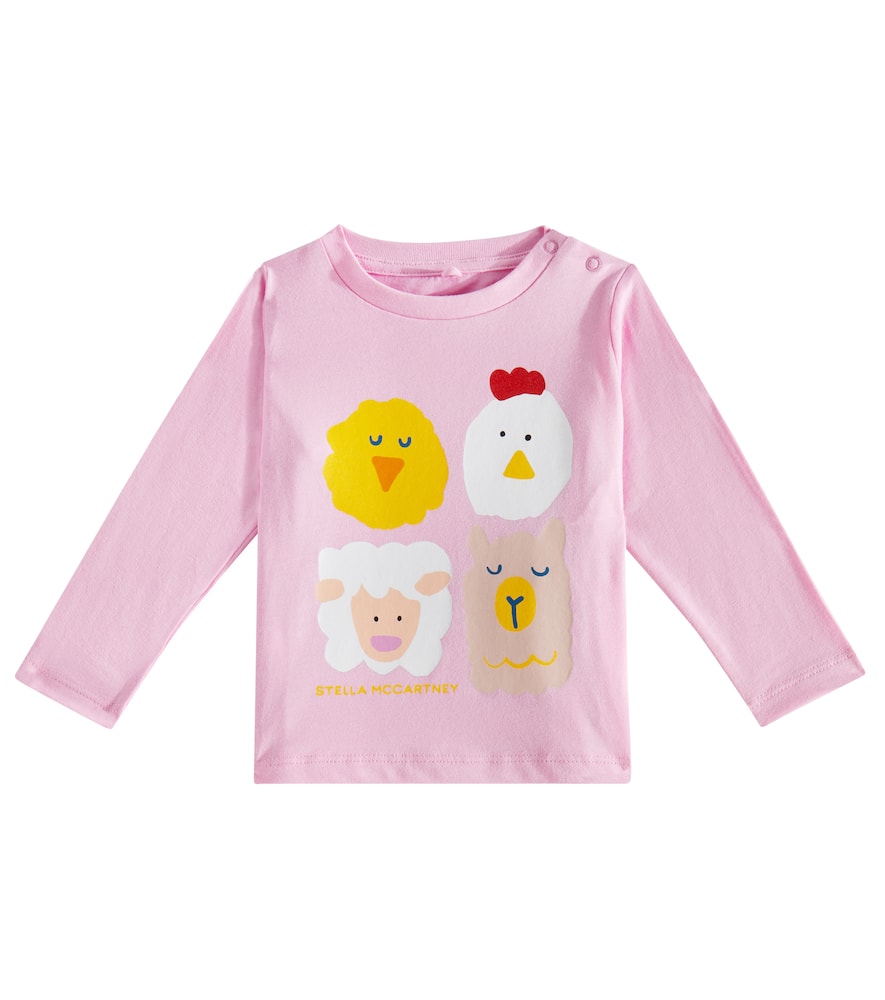 Stella Mccartney Baby Printed Cotton Jersey Top In Pink