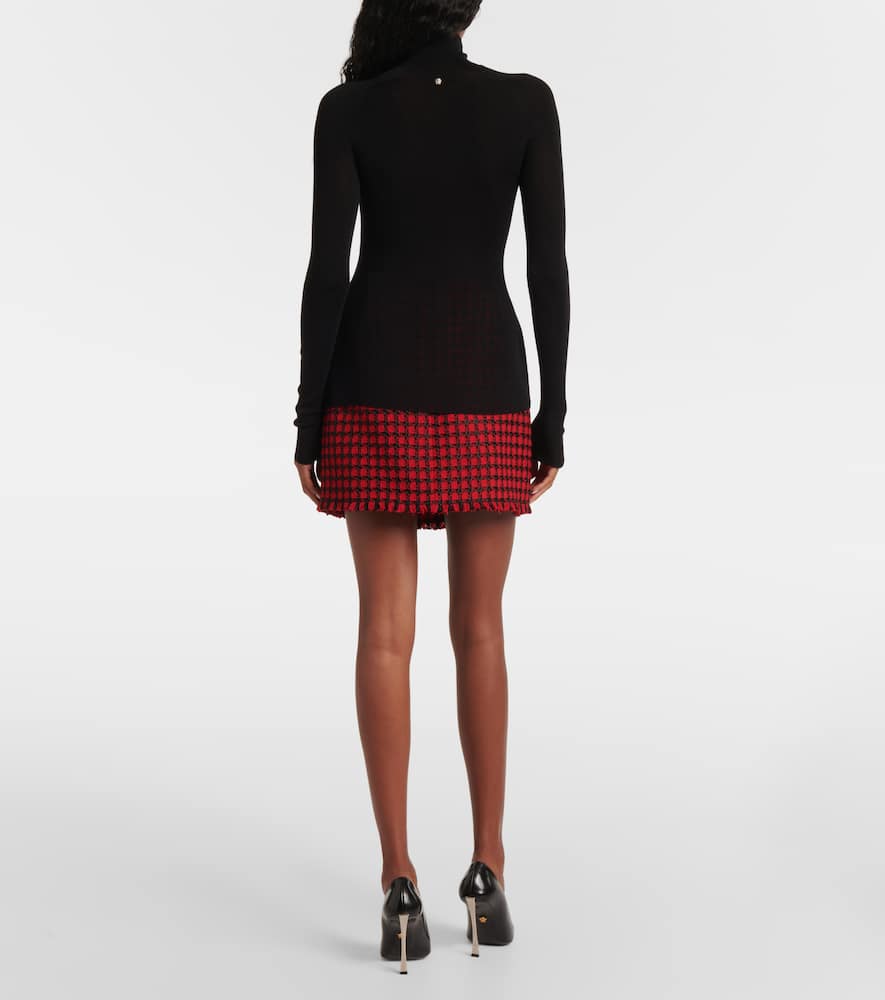 Versace Virgin Wool Turtleneck Sweater In Black