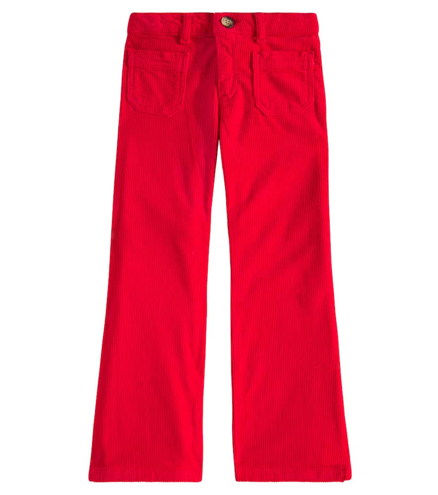 Bonpoint Junon Flared Corduroy Trousers In Red