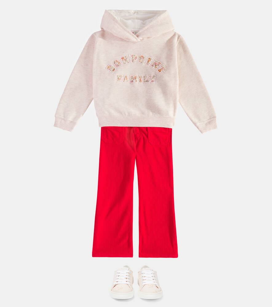 Bonpoint Junon Flared Corduroy Trousers In Red