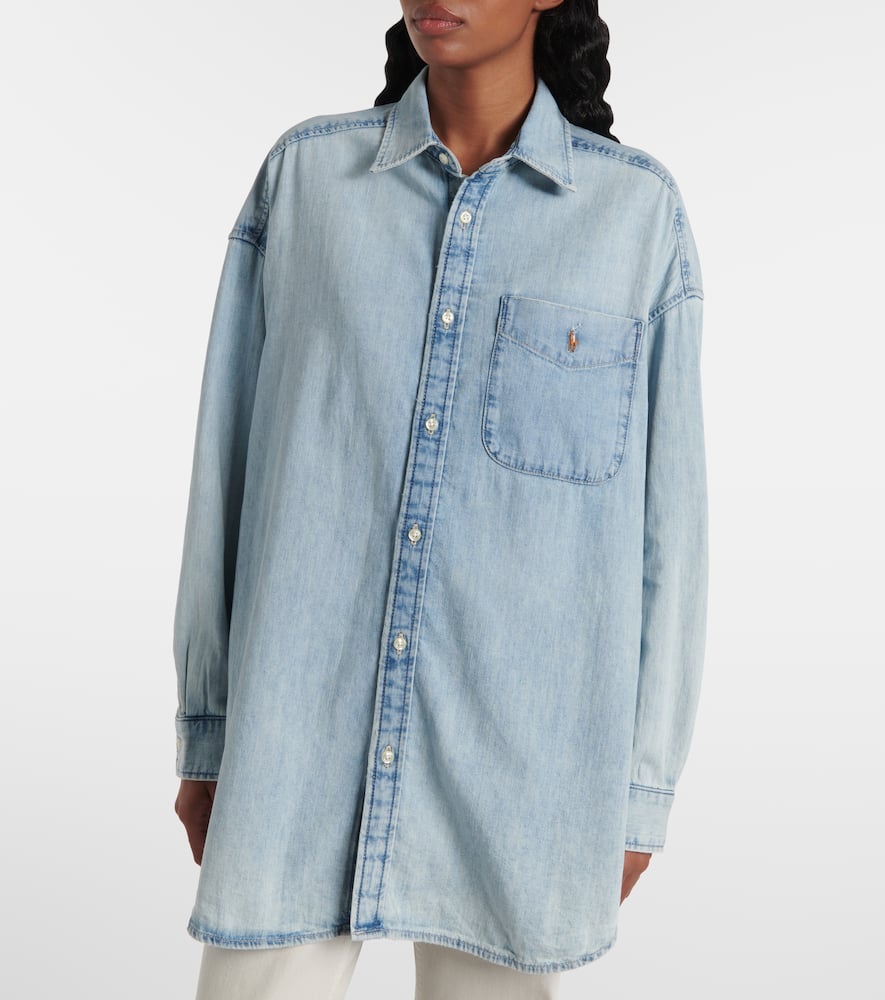 Polo Ralph Lauren Denim Shirt With Long Sleeves And Chest Pocket In Blue