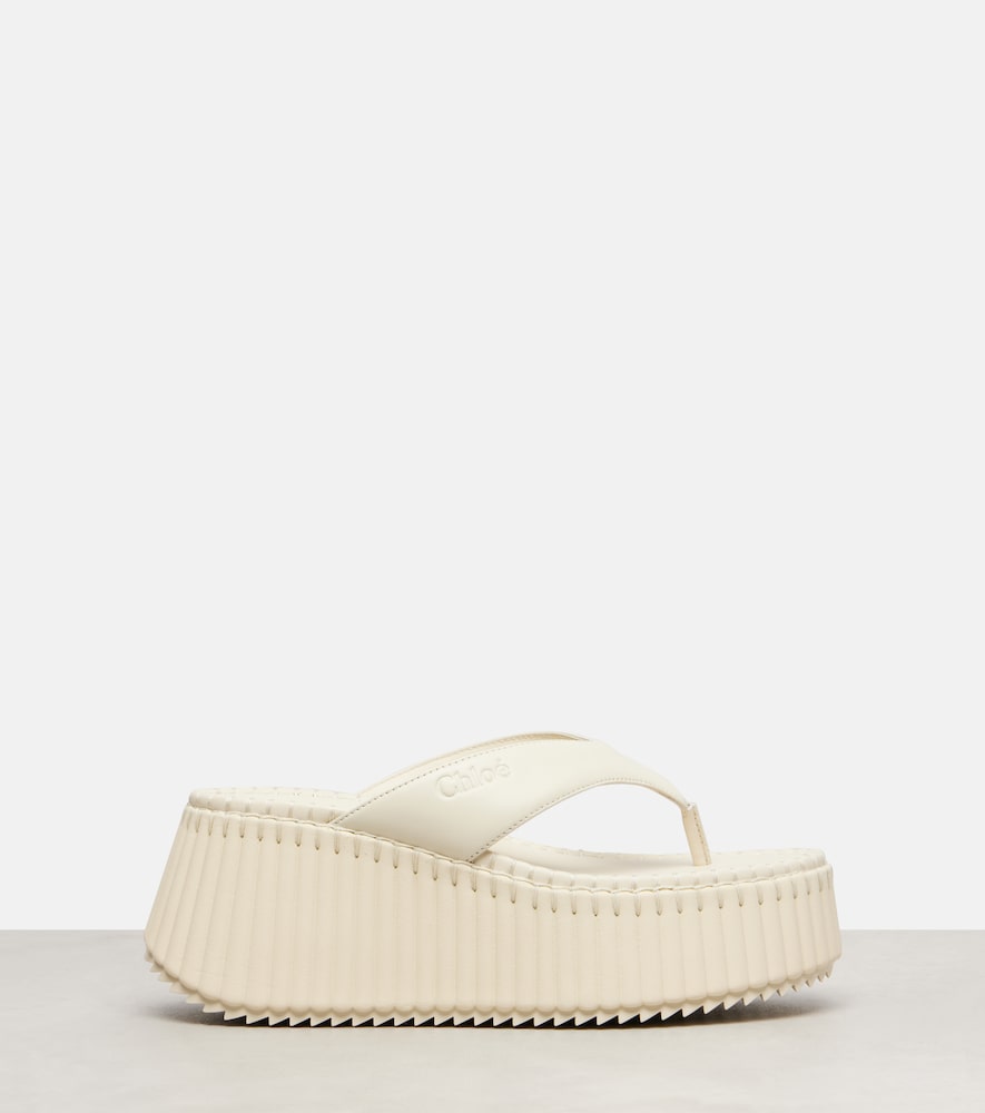  Chloe Chloe Nama Leather Platform Thong Sandals 