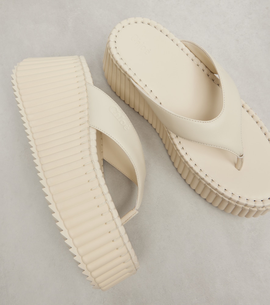  Chloe Chloe Nama Leather Platform Thong Sandals 