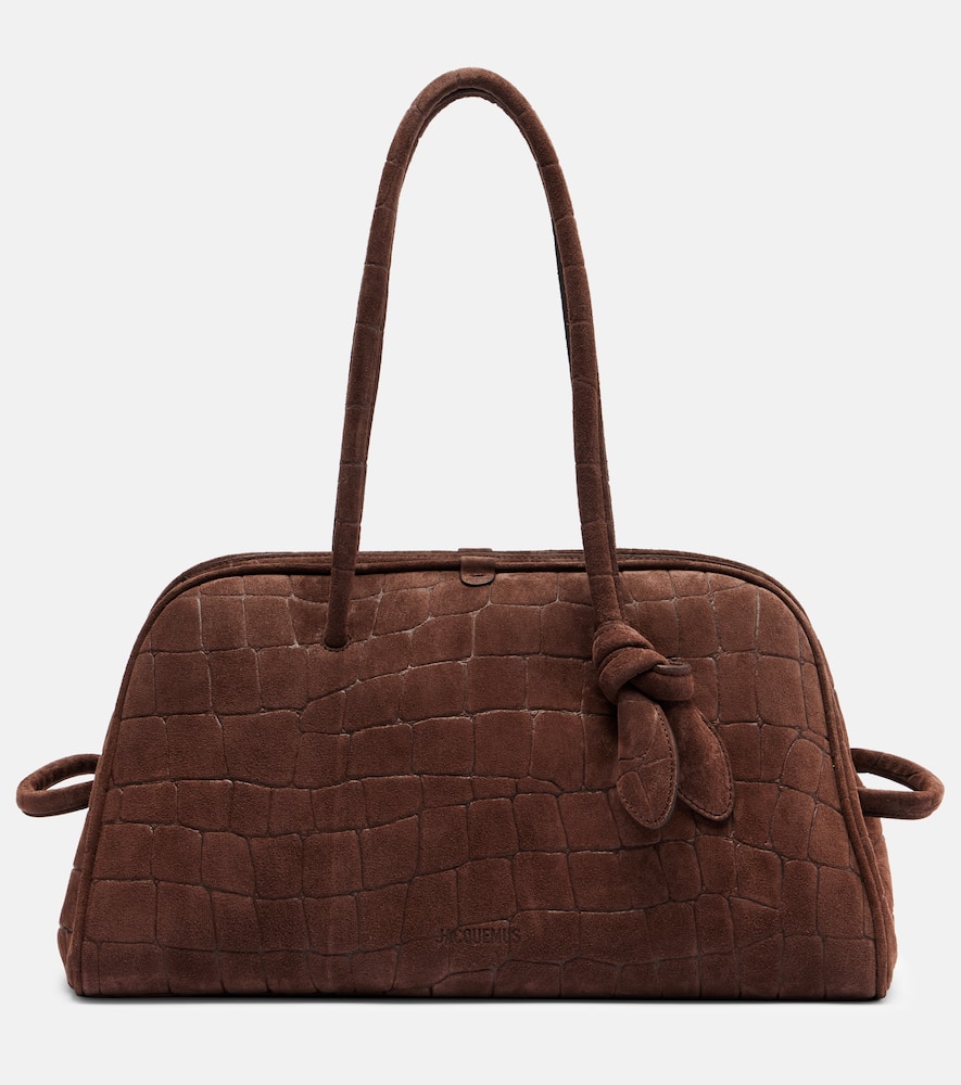 Jacquemus Womens Dark Brown Le Turismo Embossed Leather-suede Shoulder Bag In Brown