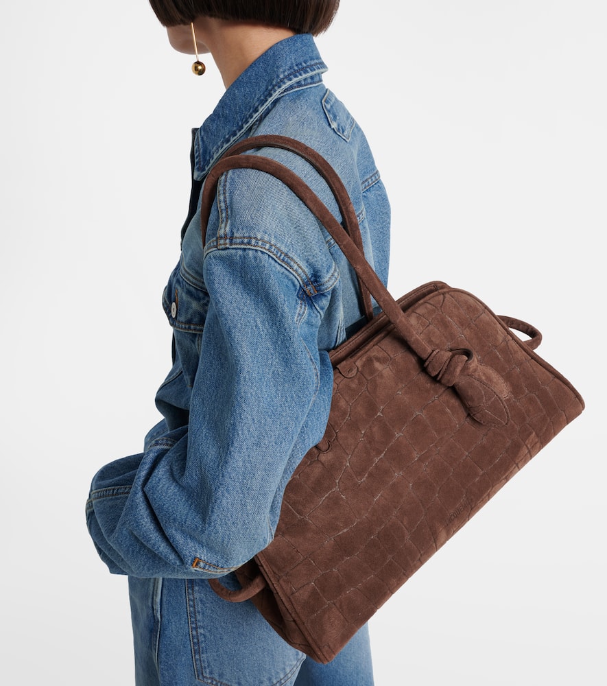 Jacquemus Womens Dark Brown Le Turismo Embossed Leather-suede Shoulder Bag In Brown