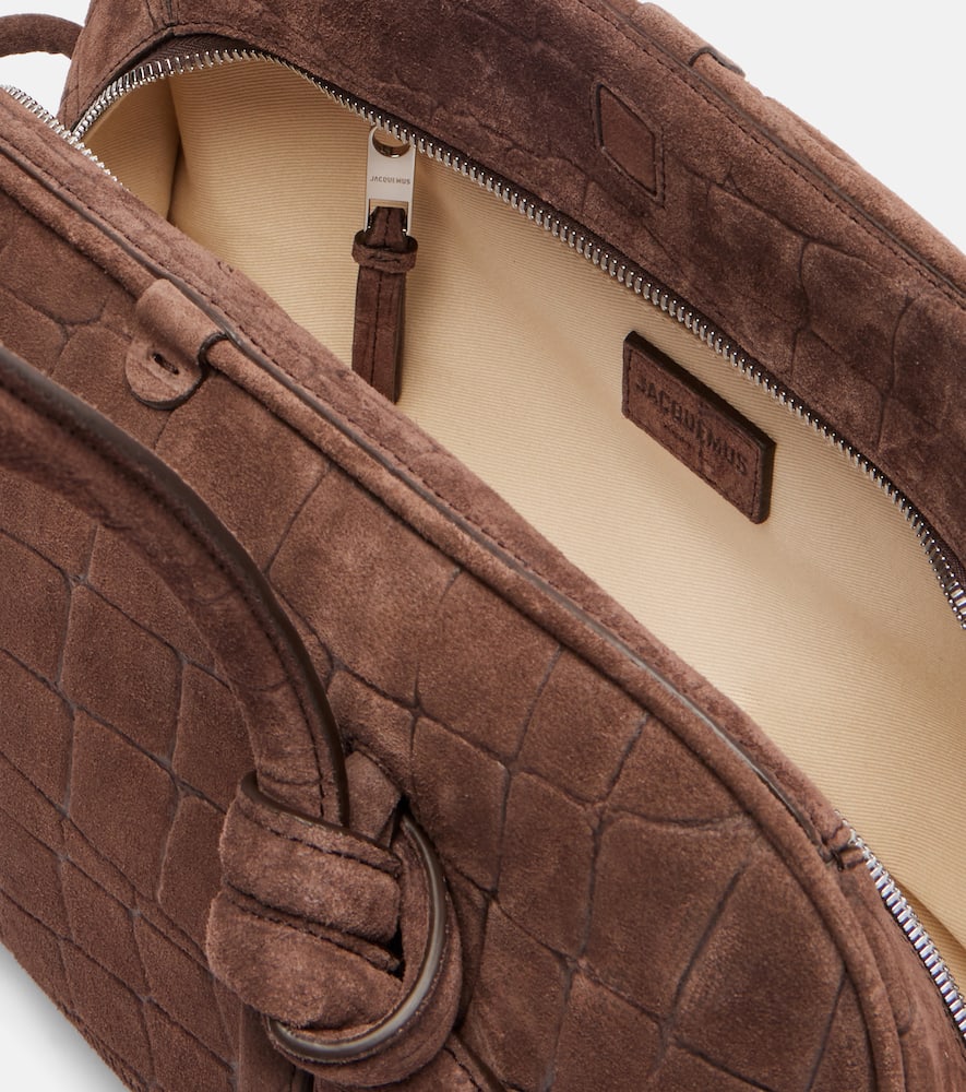 Jacquemus Womens Dark Brown Le Turismo Embossed Leather-suede Shoulder Bag In Brown