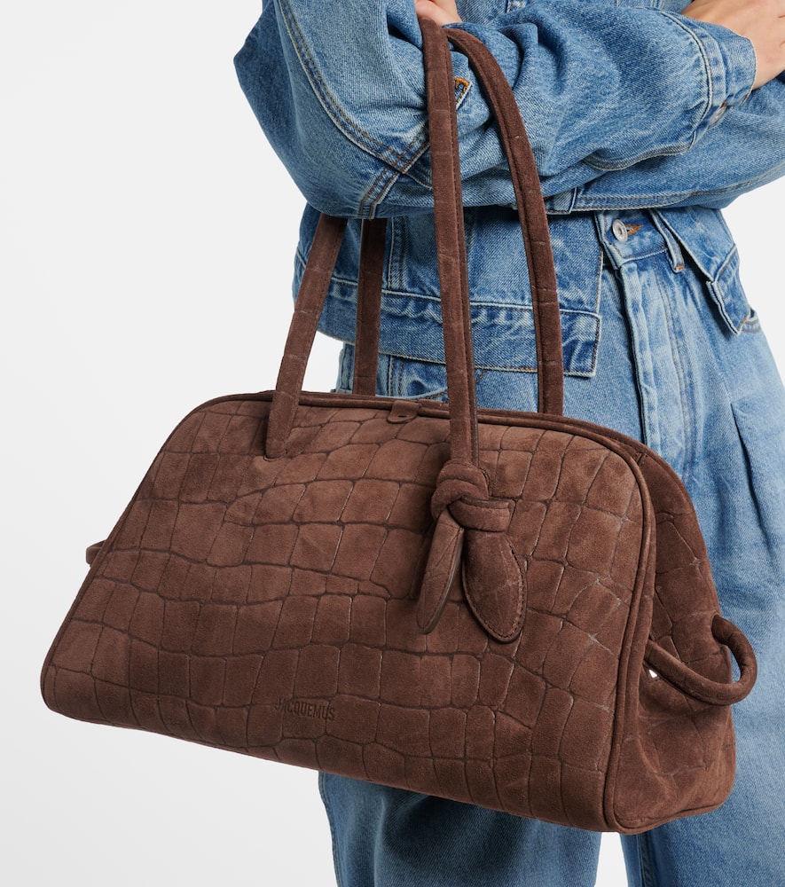 Jacquemus Womens Dark Brown Le Turismo Embossed Leather-suede Shoulder Bag In Brown