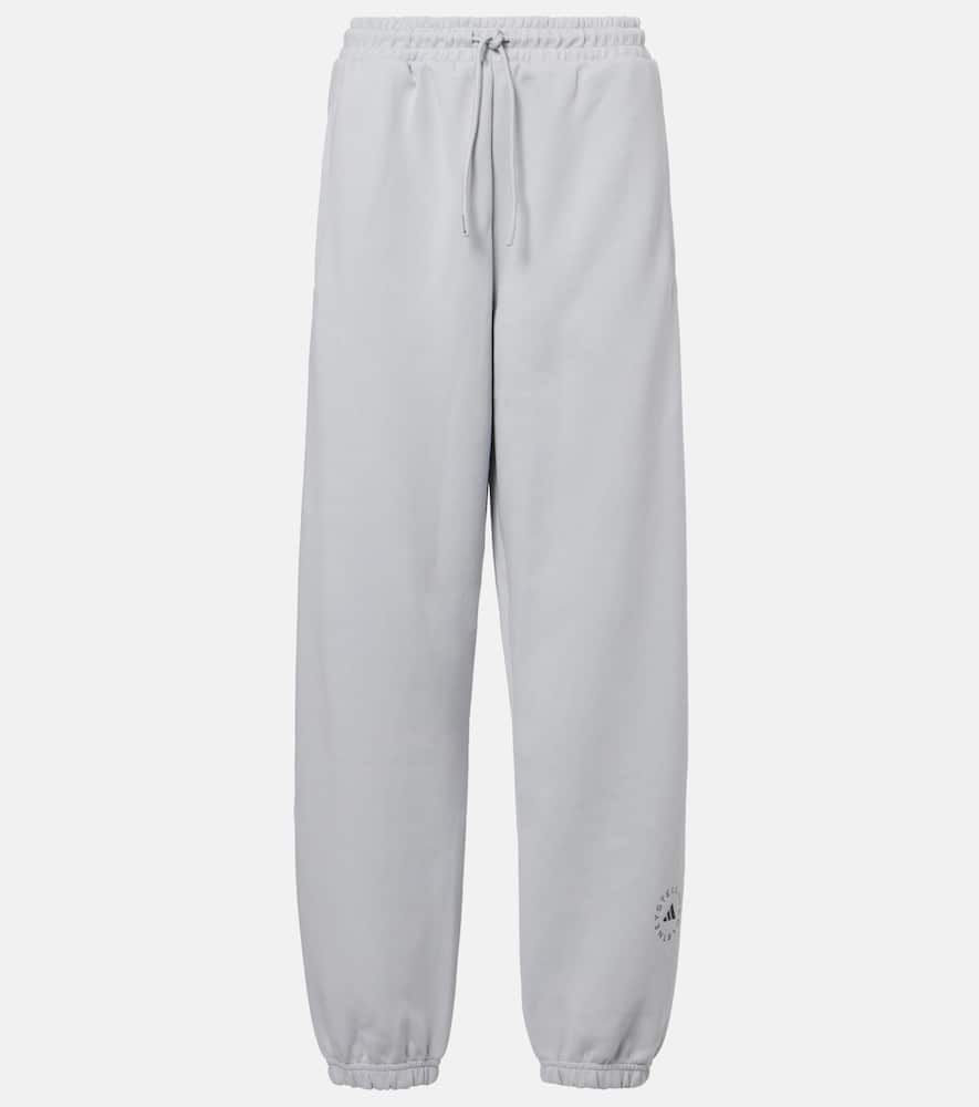 Adidas By Stella Mccartney Cotton-blend Fleece Sweatpants In Gray
