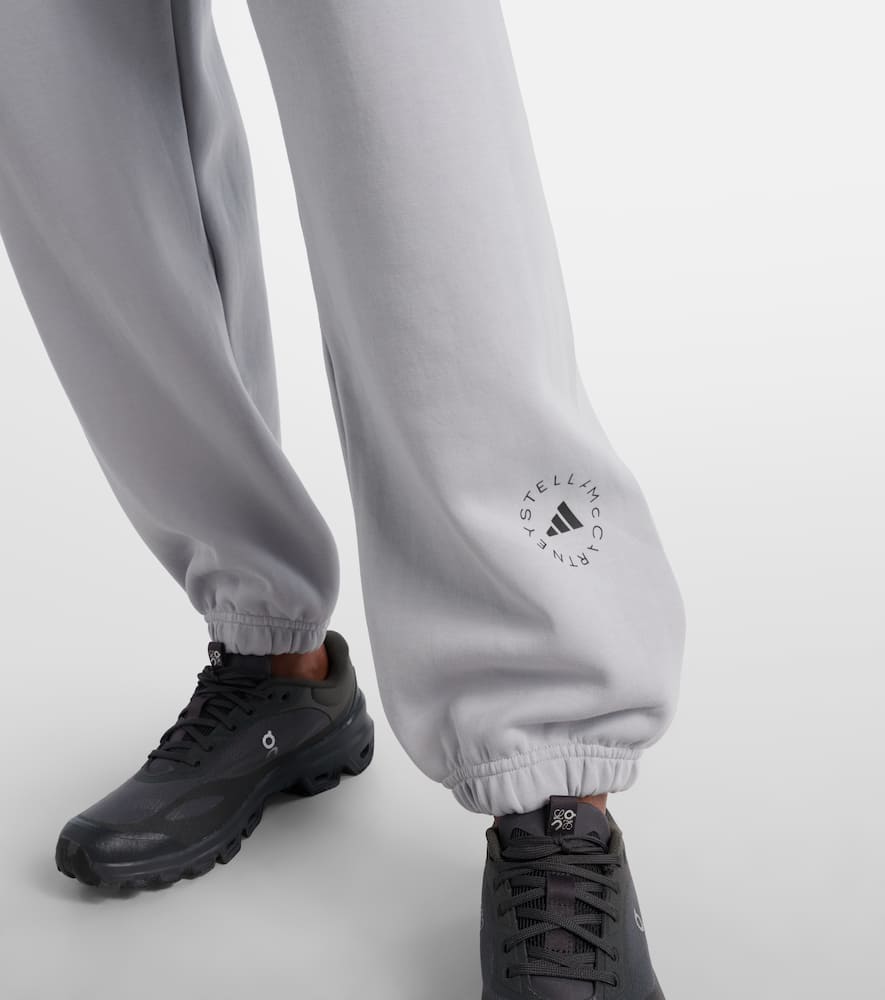 Adidas By Stella Mccartney Cotton-blend Fleece Sweatpants In Gray