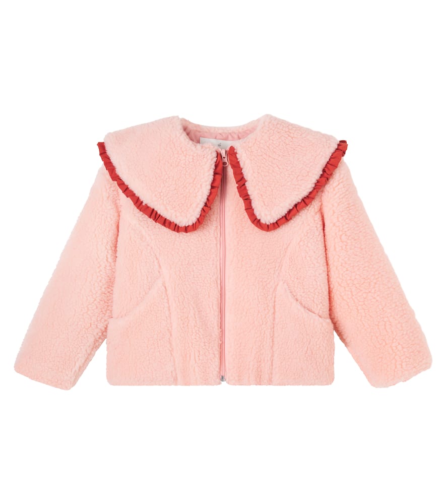 Bebe Organic Kids' Emma Teddy Jacket In Pink