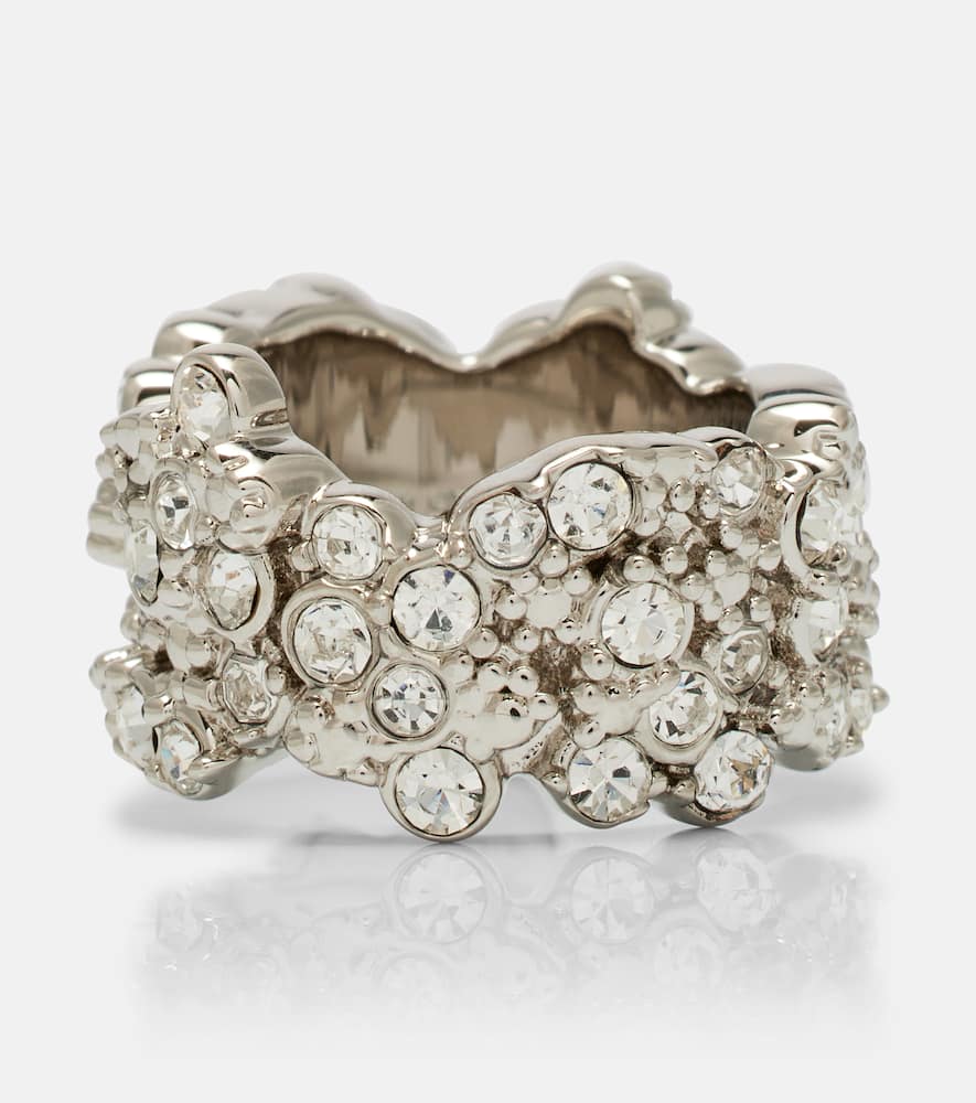 Jil Sander Crystal-embellished Ring In Metallic