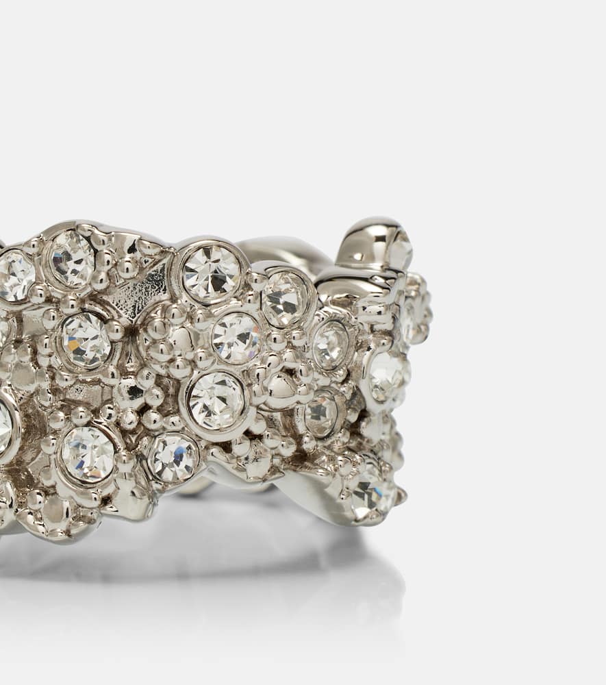 Jil Sander Crystal-embellished Ring In Metallic