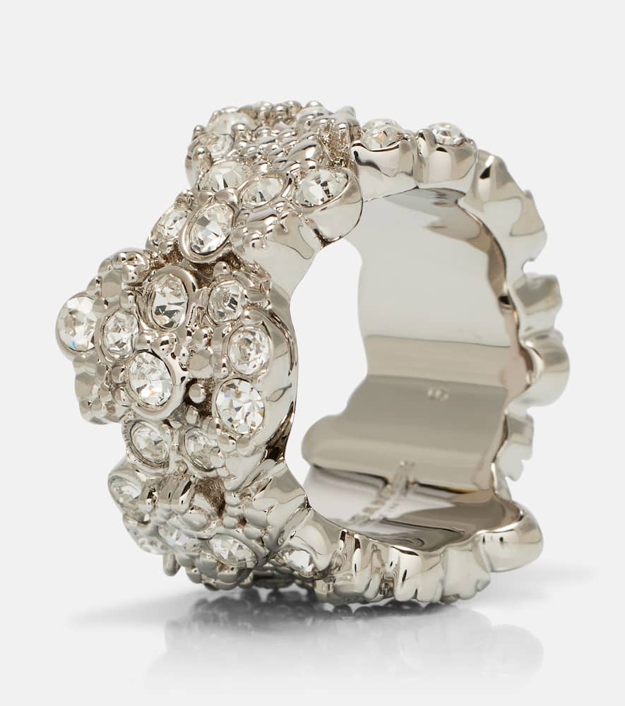 Jil Sander Crystal-embellished Ring In Metallic