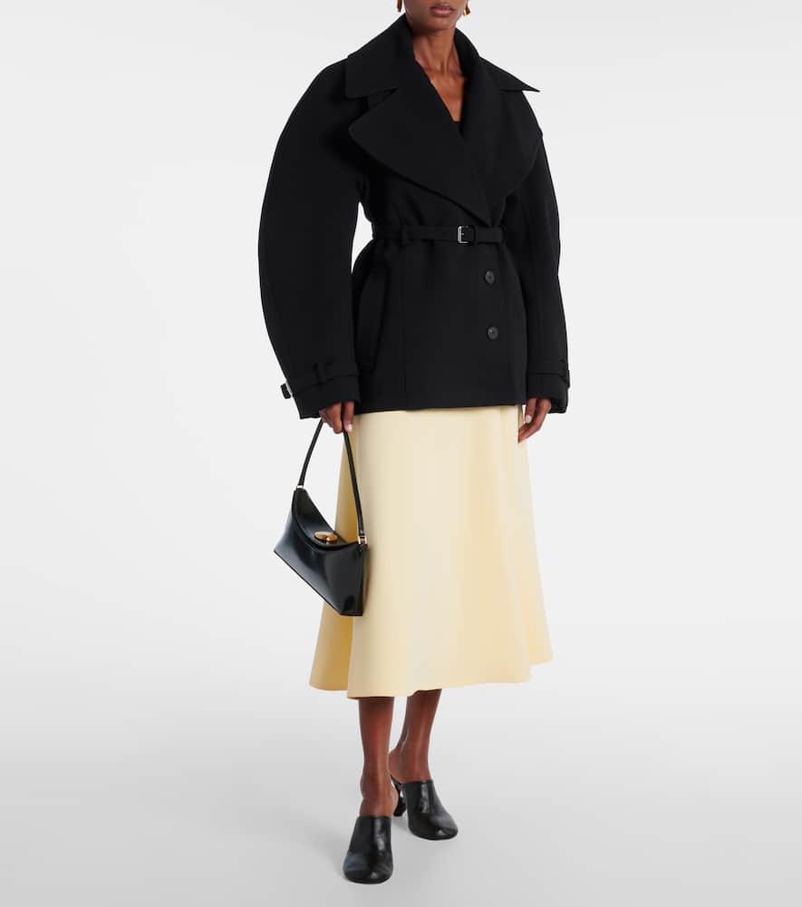 Jacquemus Triangle Midi Skirt In Yellow