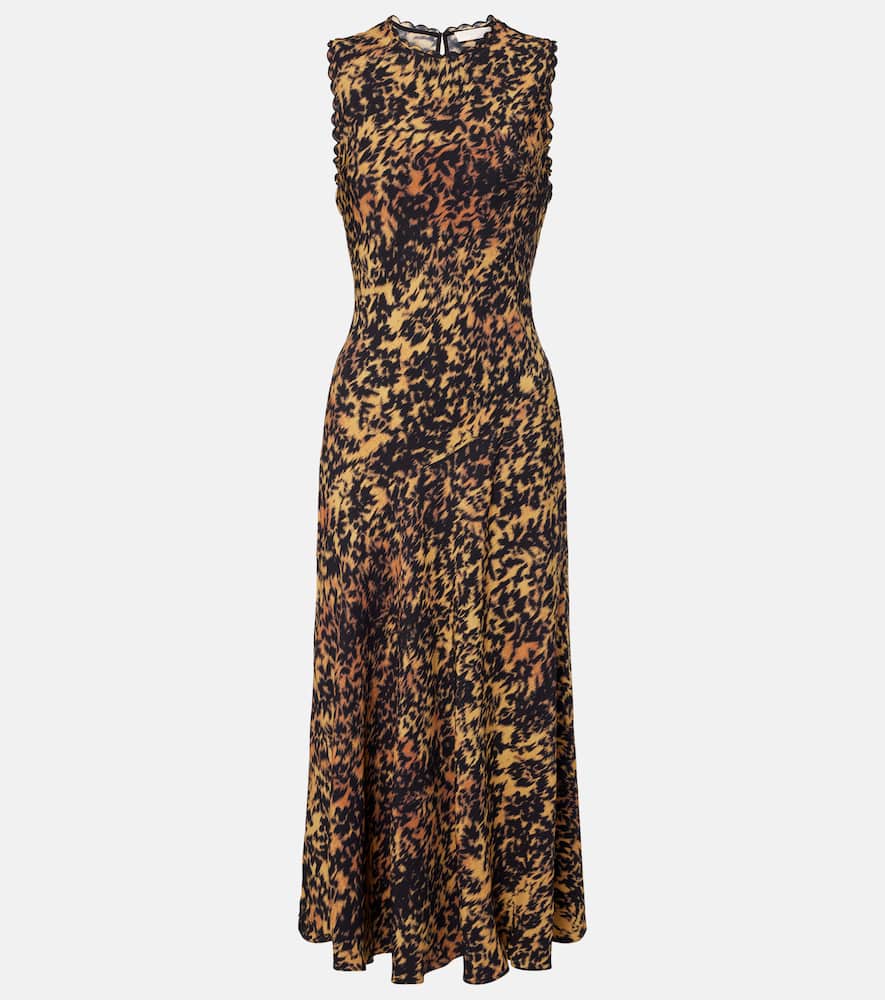 Ulla Johnson Clea Printed Midi Dress In Yellow