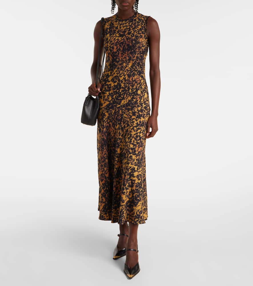 Ulla Johnson Clea Printed Midi Dress In Yellow